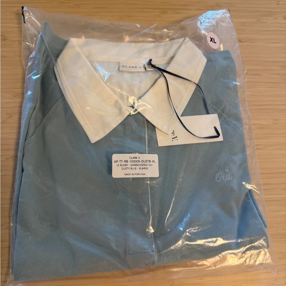 Clare V Le Rugby Shirt in Blue NWT - Size XL - Picture 3 of 5
